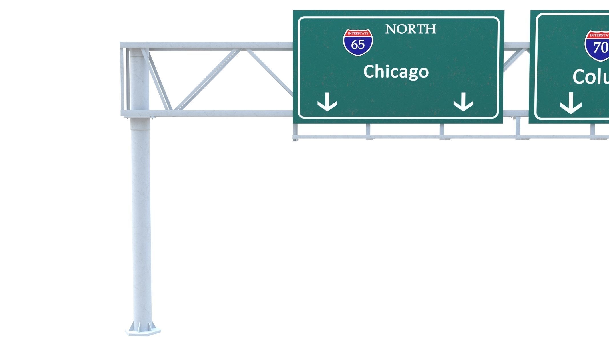 Highway Sign 01 Low-poly 3D model_10