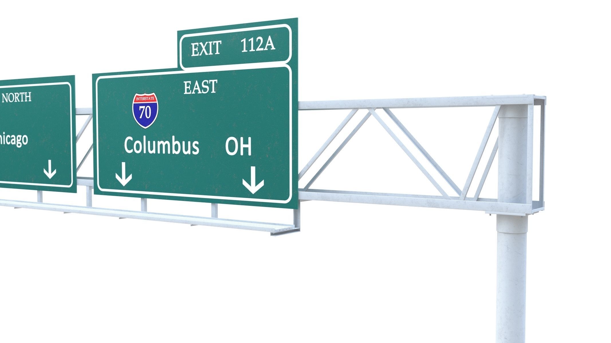 Highway Sign 01 Low-poly 3D model_13