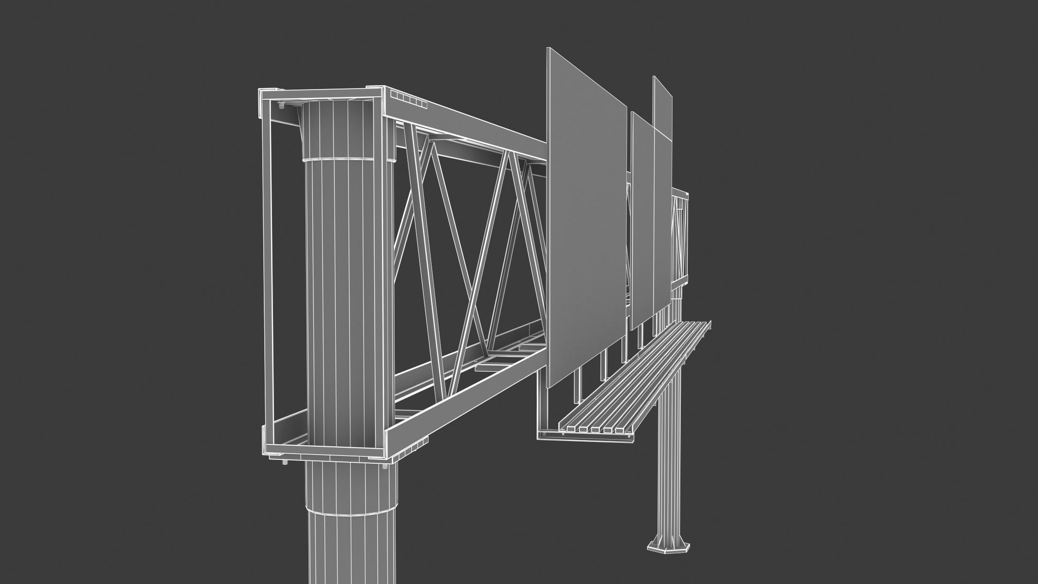 Highway Sign 01 Low-poly 3D model_39