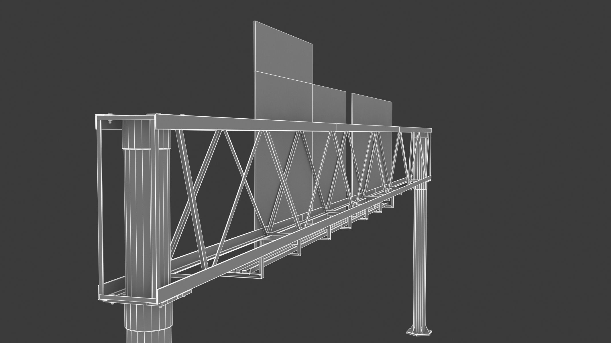 Highway Sign 01 Low-poly 3D model_34