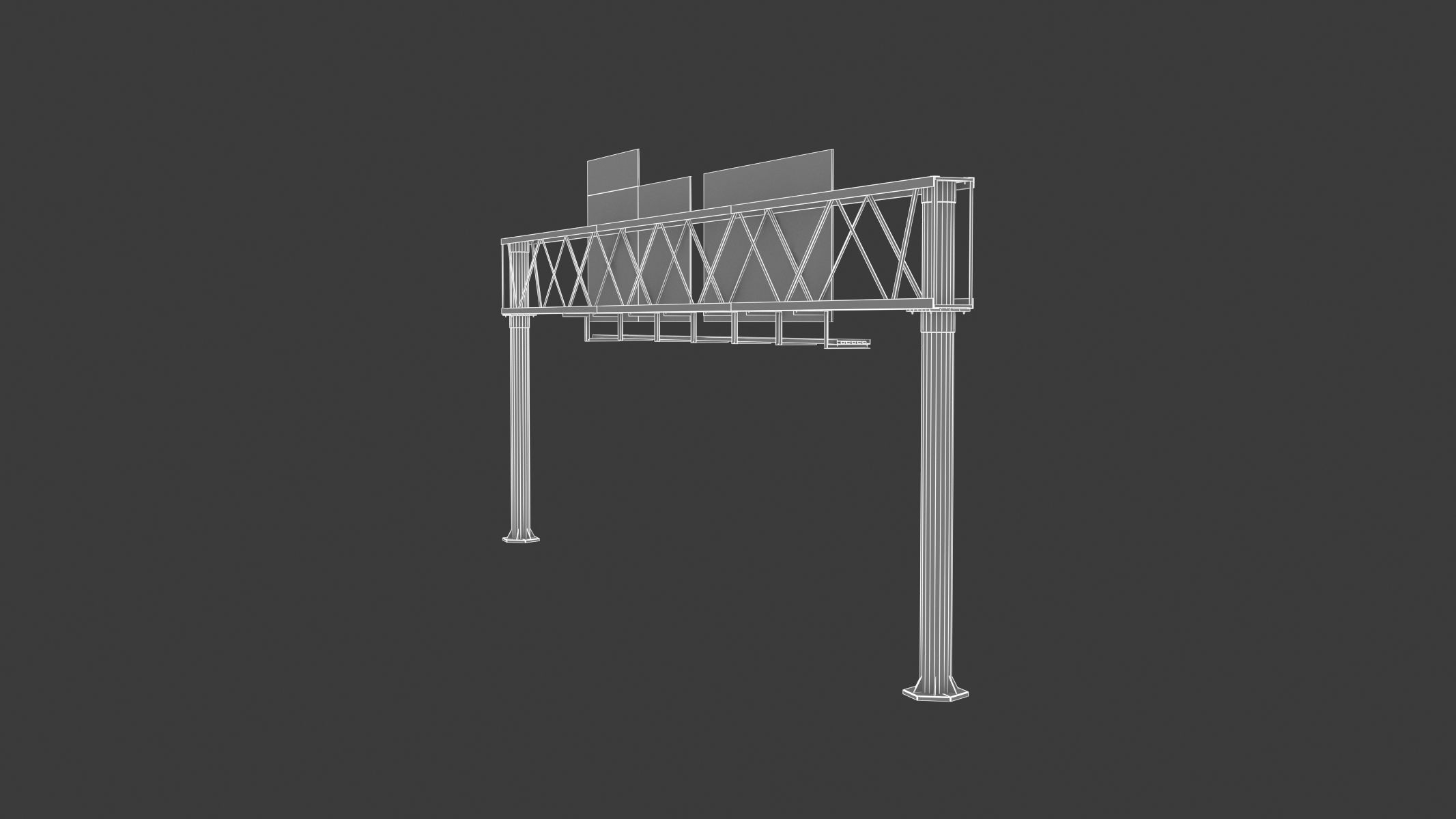 Highway Sign 01 Low-poly 3D model_27