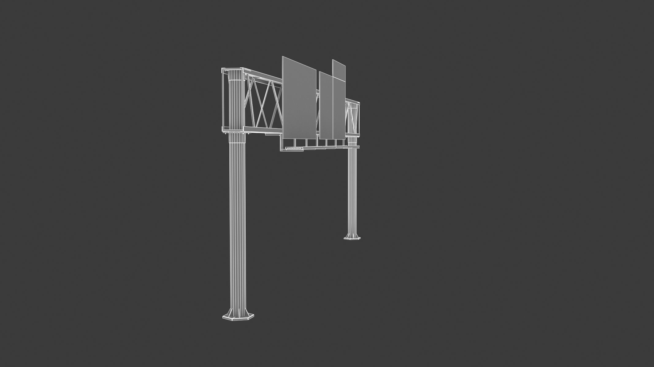 Highway Sign 01 Low-poly 3D model_28