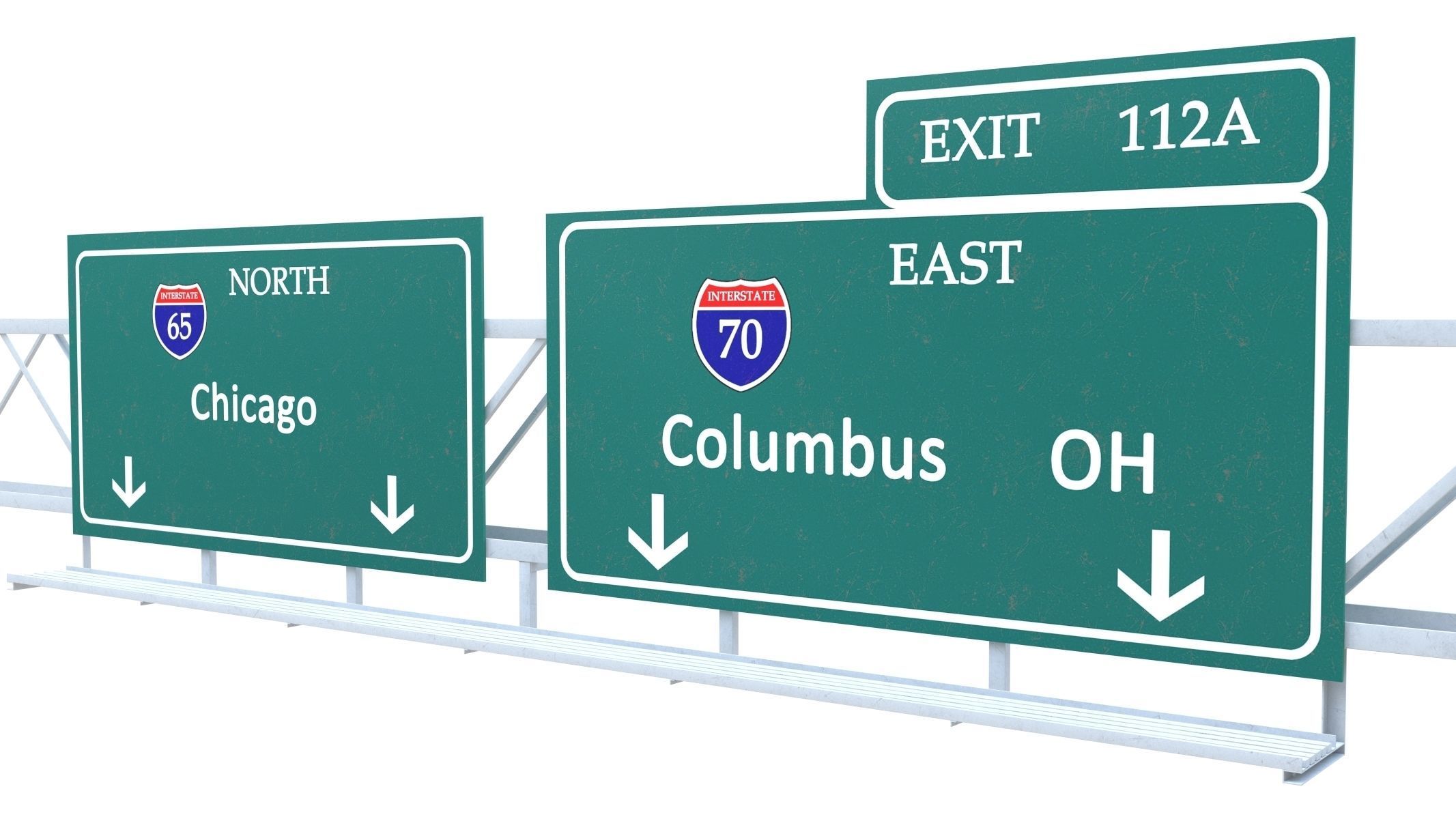 Highway Sign 01 Low-poly 3D model_14