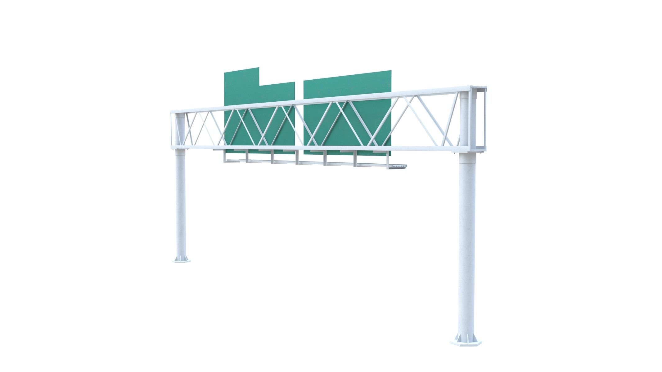 Highway Sign 01 Low-poly 3D model_9