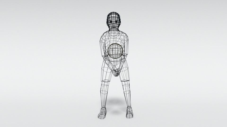 Low Poly Kid Playing Volleyball Low-poly 3D model_11