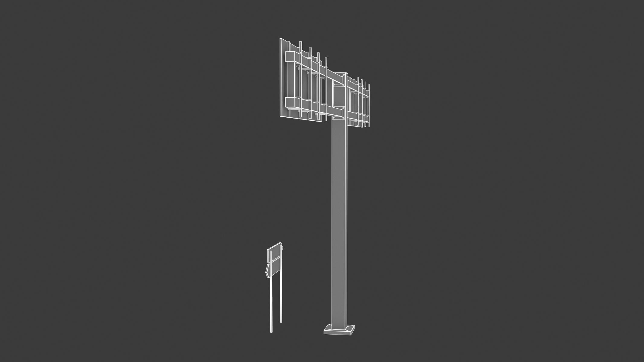 Highway Sign 03 Low-poly 3D model_24