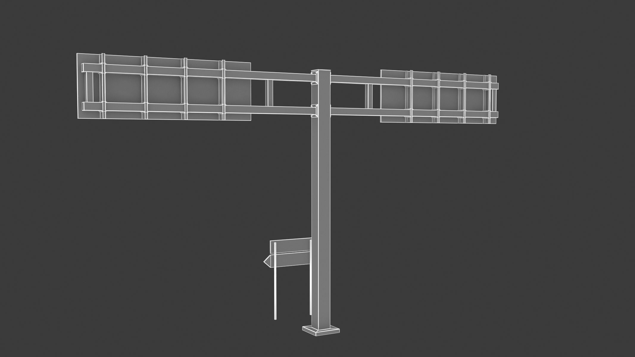 Highway Sign 03 Low-poly 3D model_26