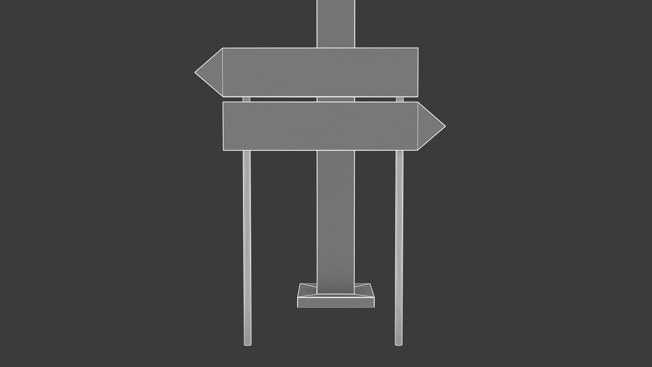 Highway Sign 03 Low-poly 3D model_31