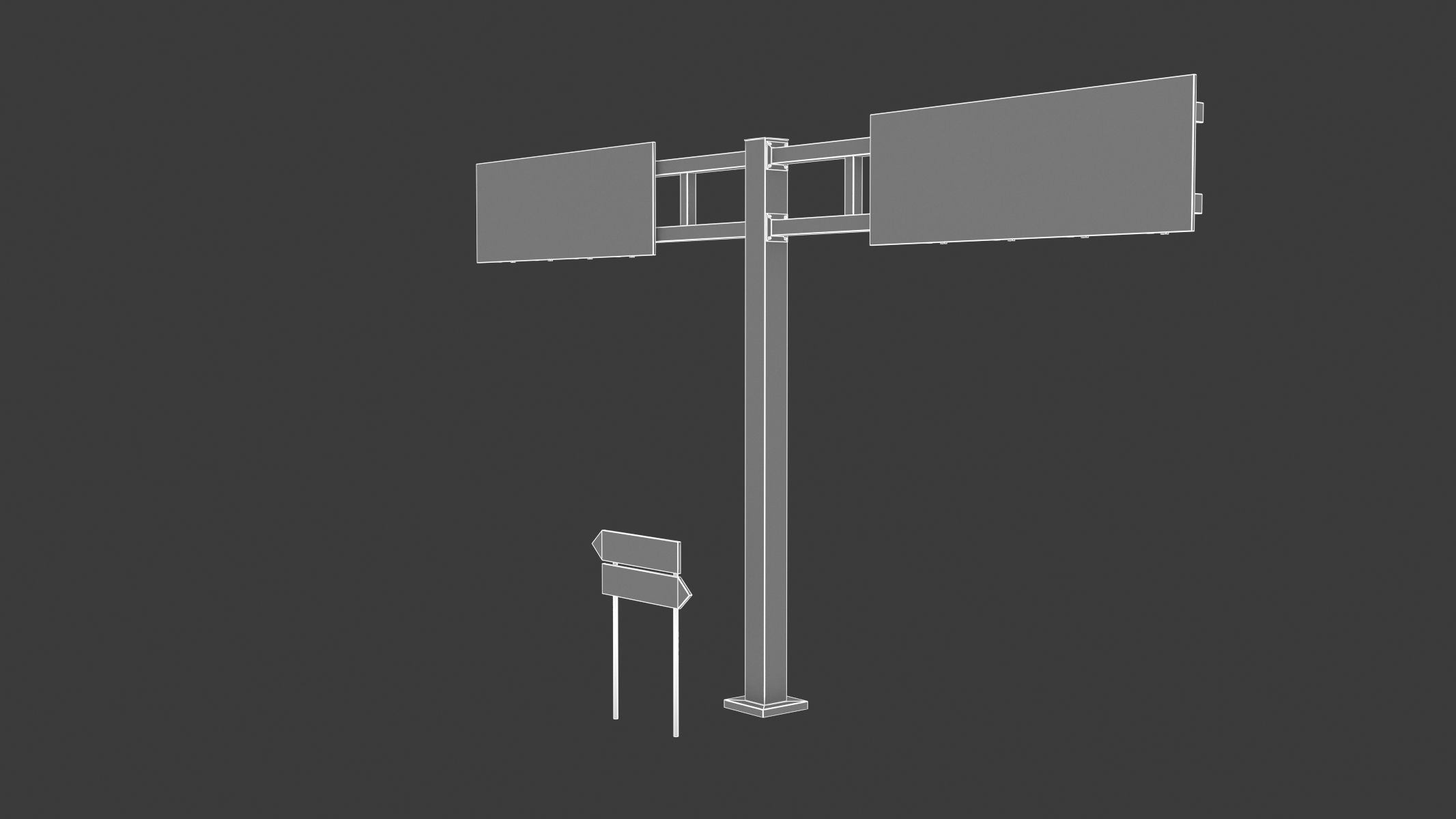 Highway Sign 03 Low-poly 3D model_22