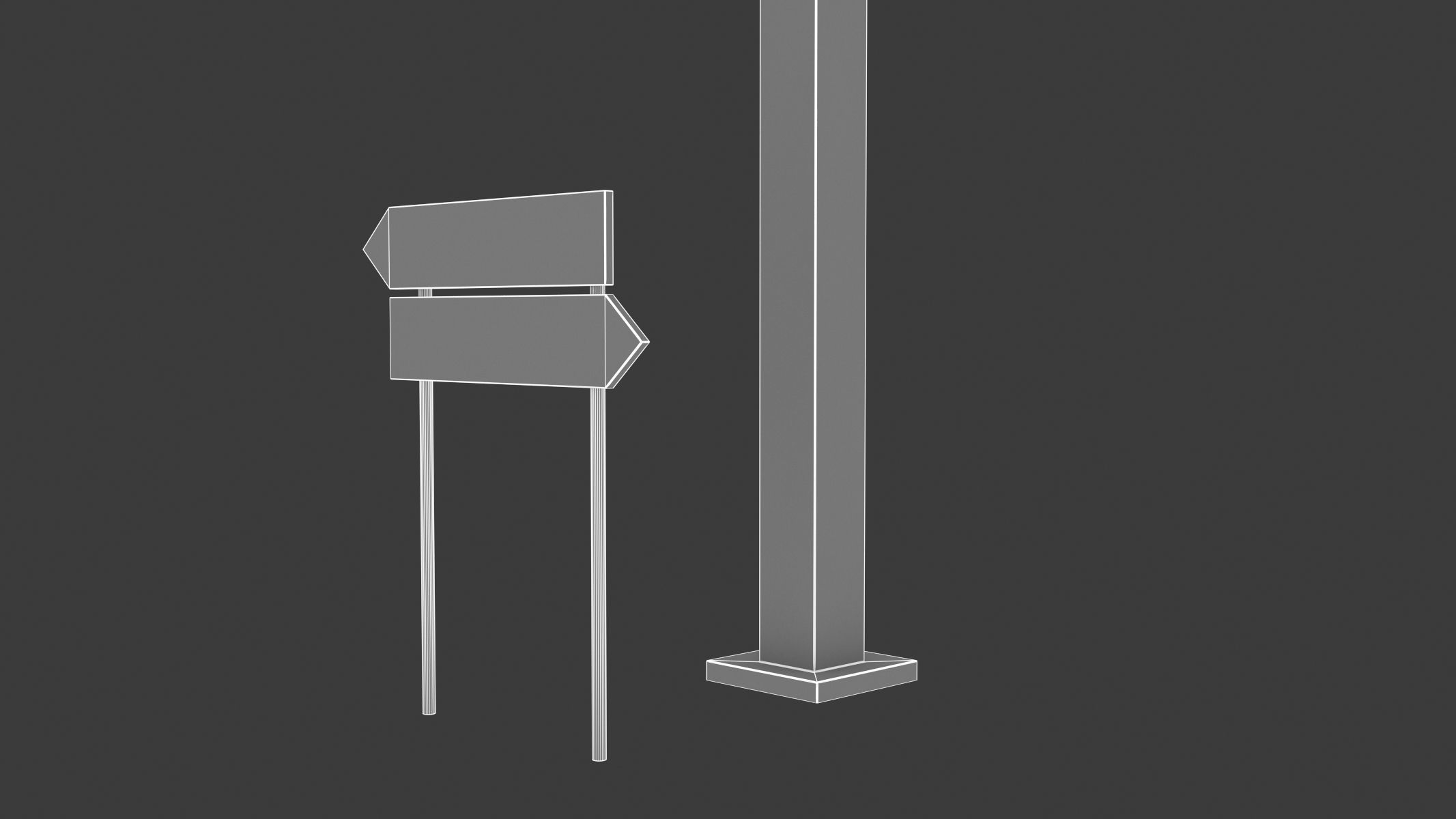 Highway Sign 03 Low-poly 3D model_34