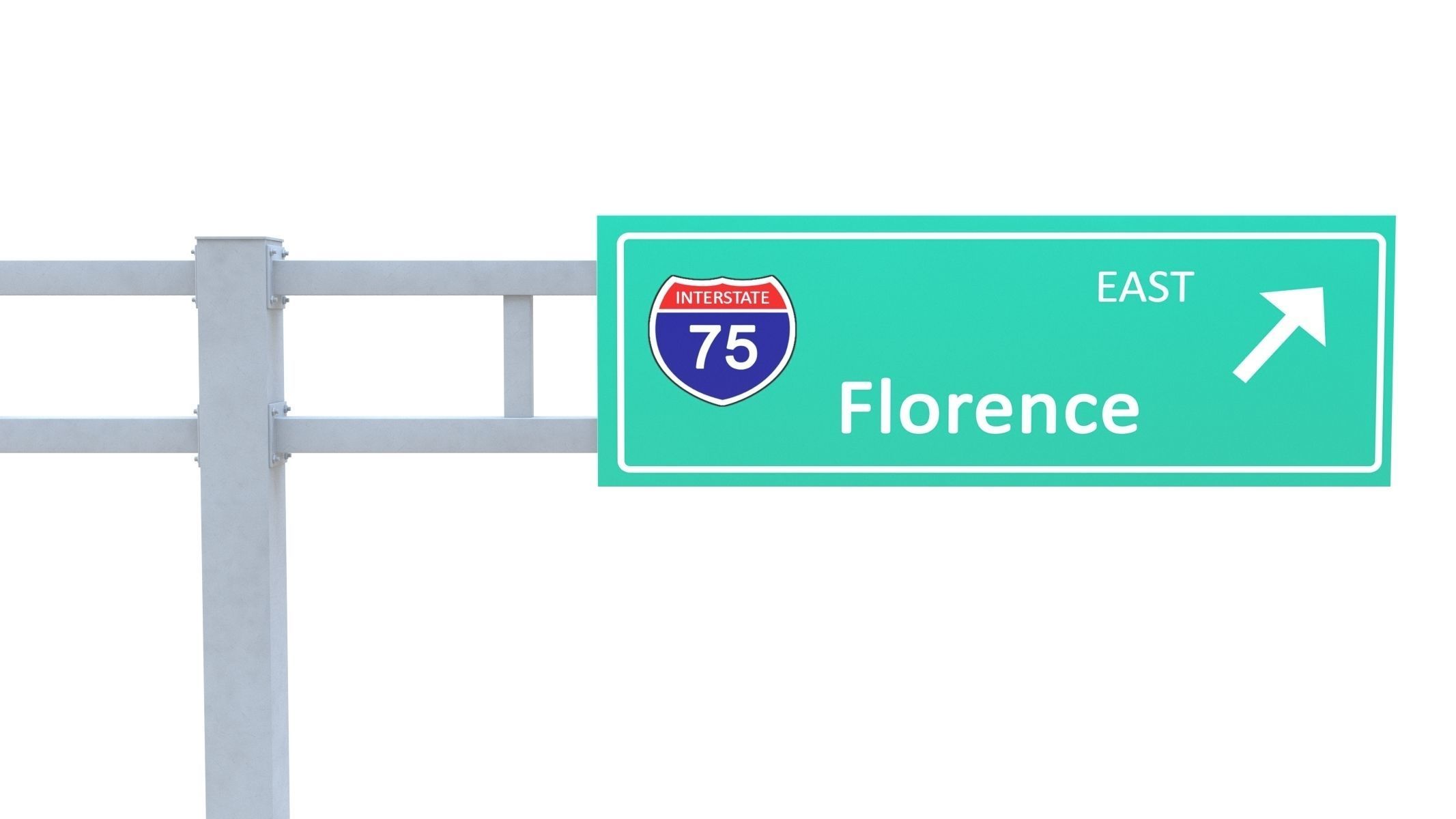 Highway Sign 03 Low-poly 3D model_11