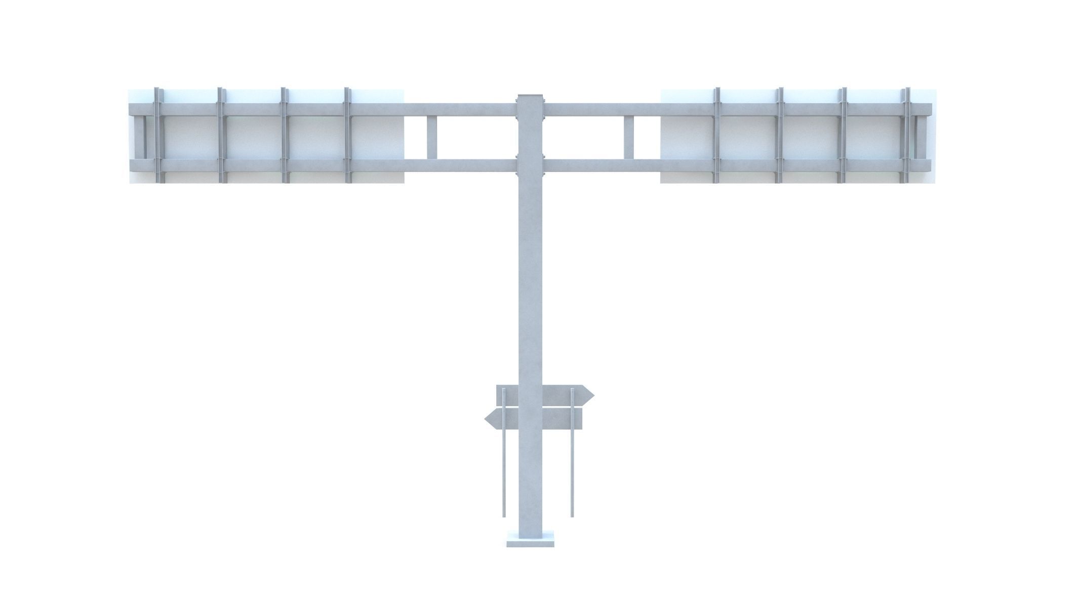 Highway Sign 03 Low-poly 3D model_6