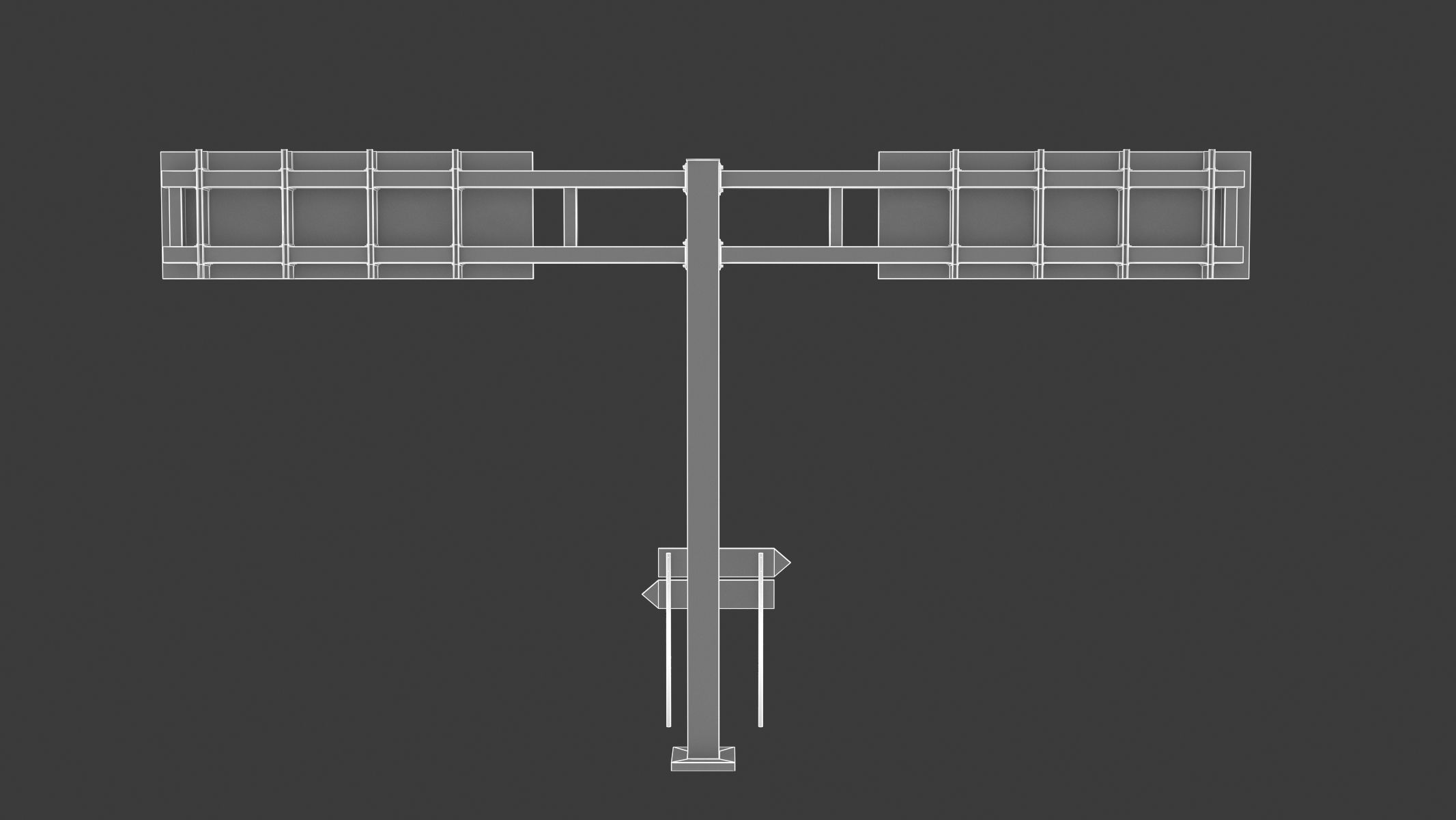 Highway Sign 03 Low-poly 3D model_27