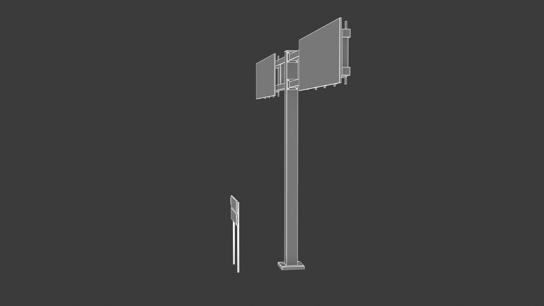 Highway Sign 03 Low-poly 3D model_23