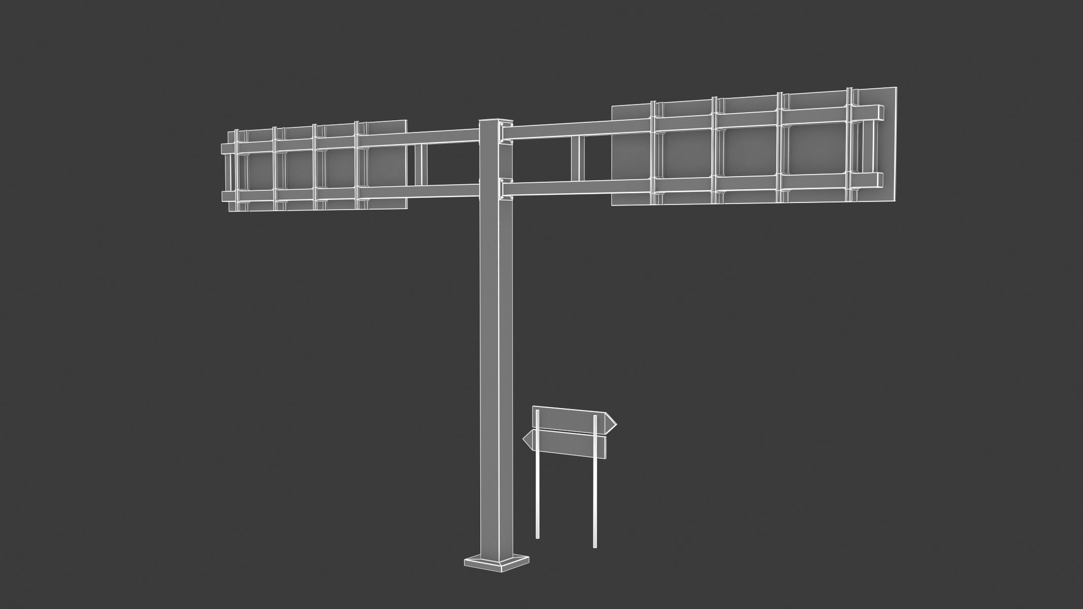 Highway Sign 03 Low-poly 3D model_28