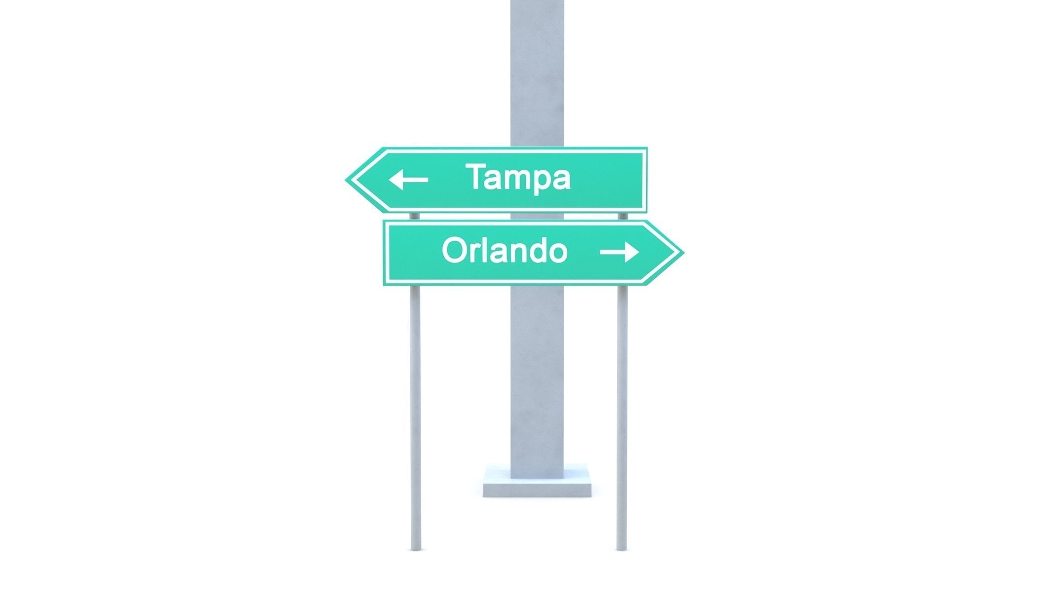 Highway Sign 03 Low-poly 3D model_12