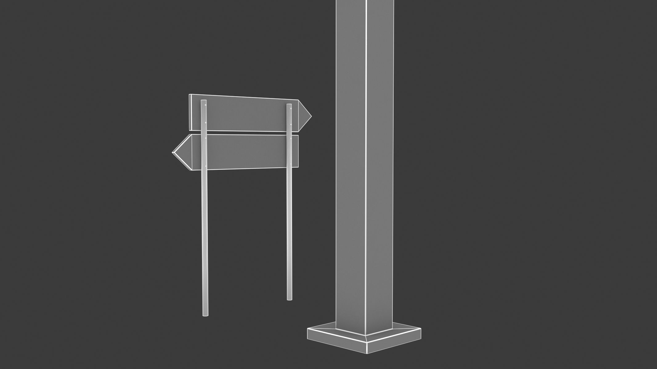 Highway Sign 03 Low-poly 3D model_37