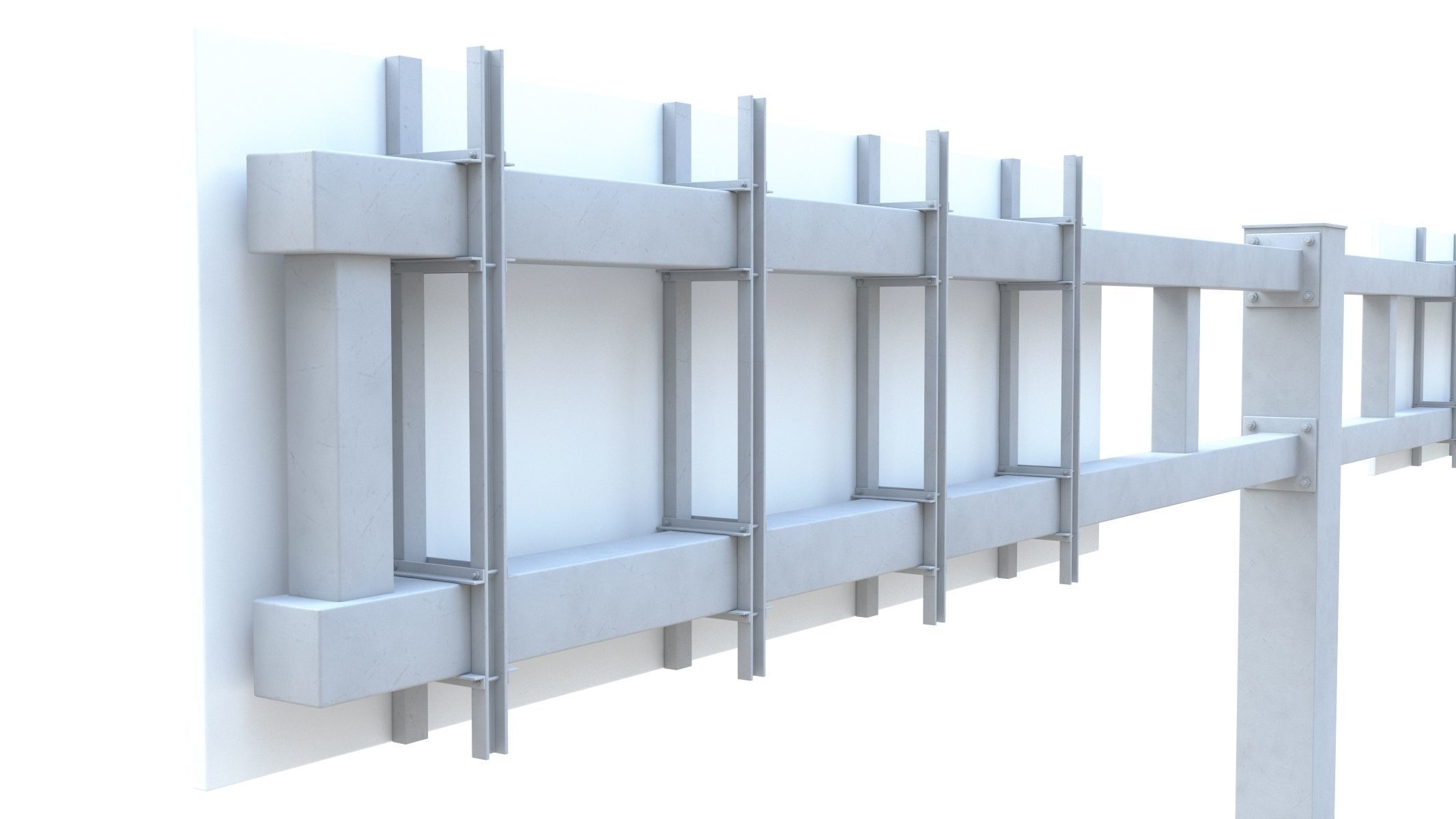 Highway Sign 03 Low-poly 3D model_16