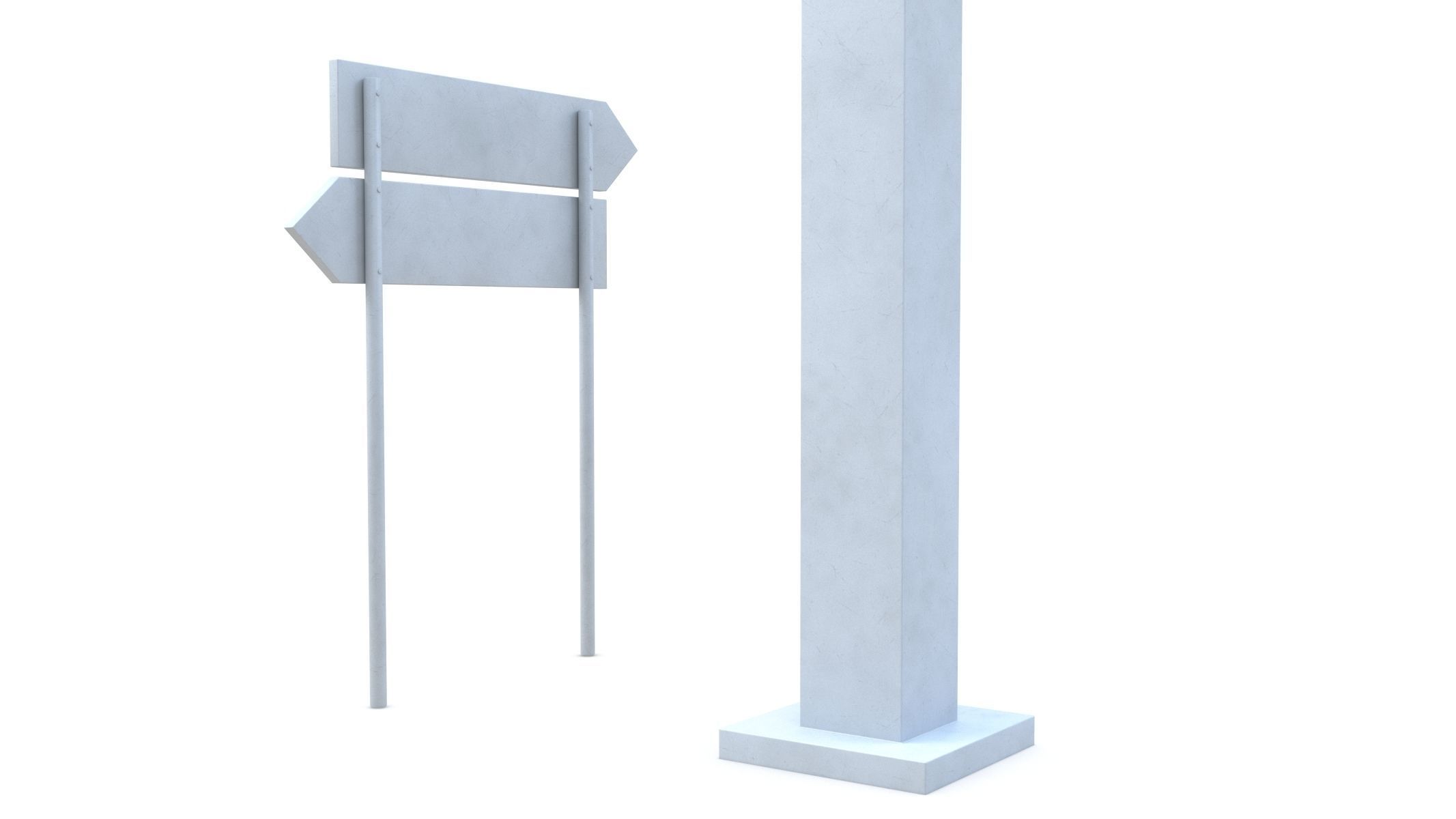 Highway Sign 03 Low-poly 3D model_18