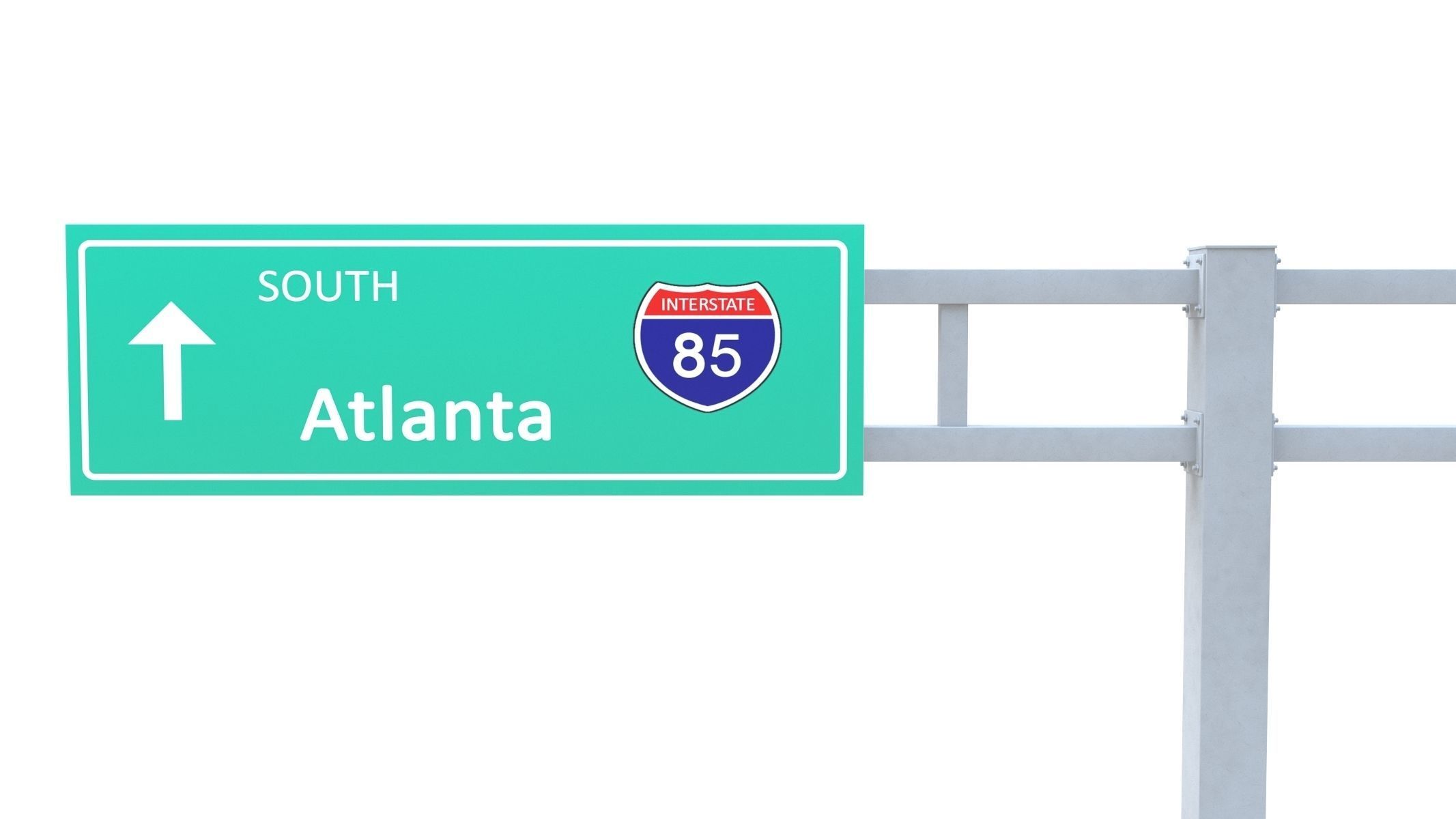 Highway Sign 03 Low-poly 3D model_10