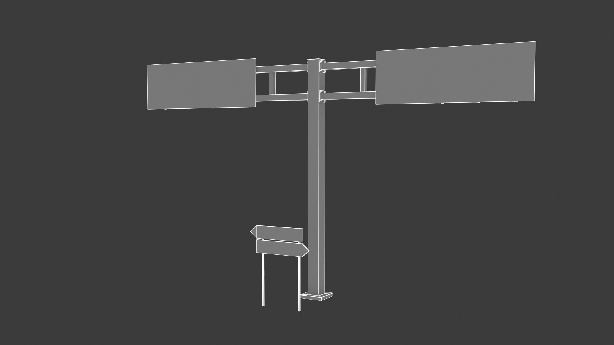 Highway Sign 03 Low-poly 3D model_21