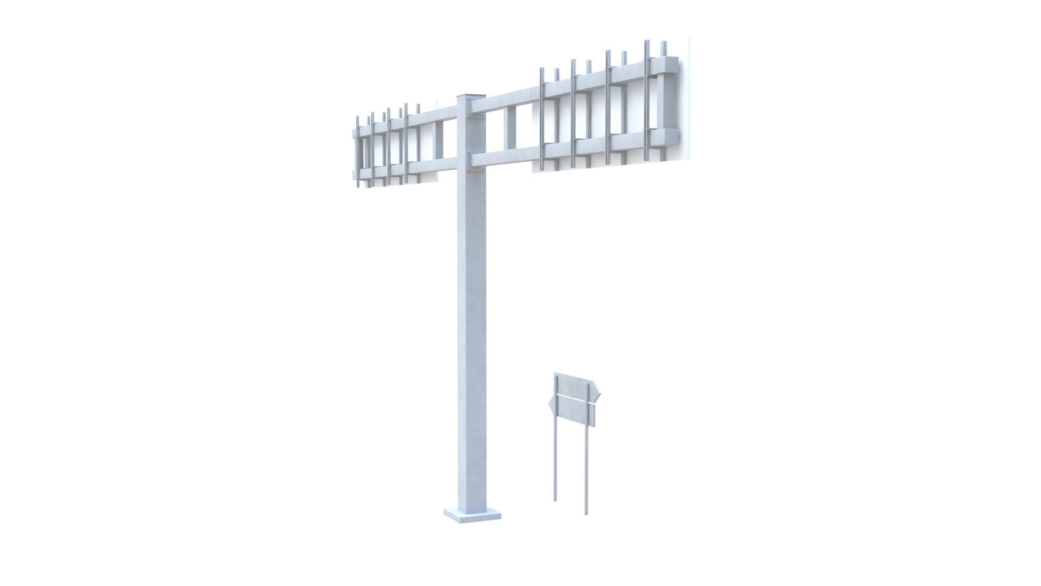 Highway Sign 03 Low-poly 3D model_8