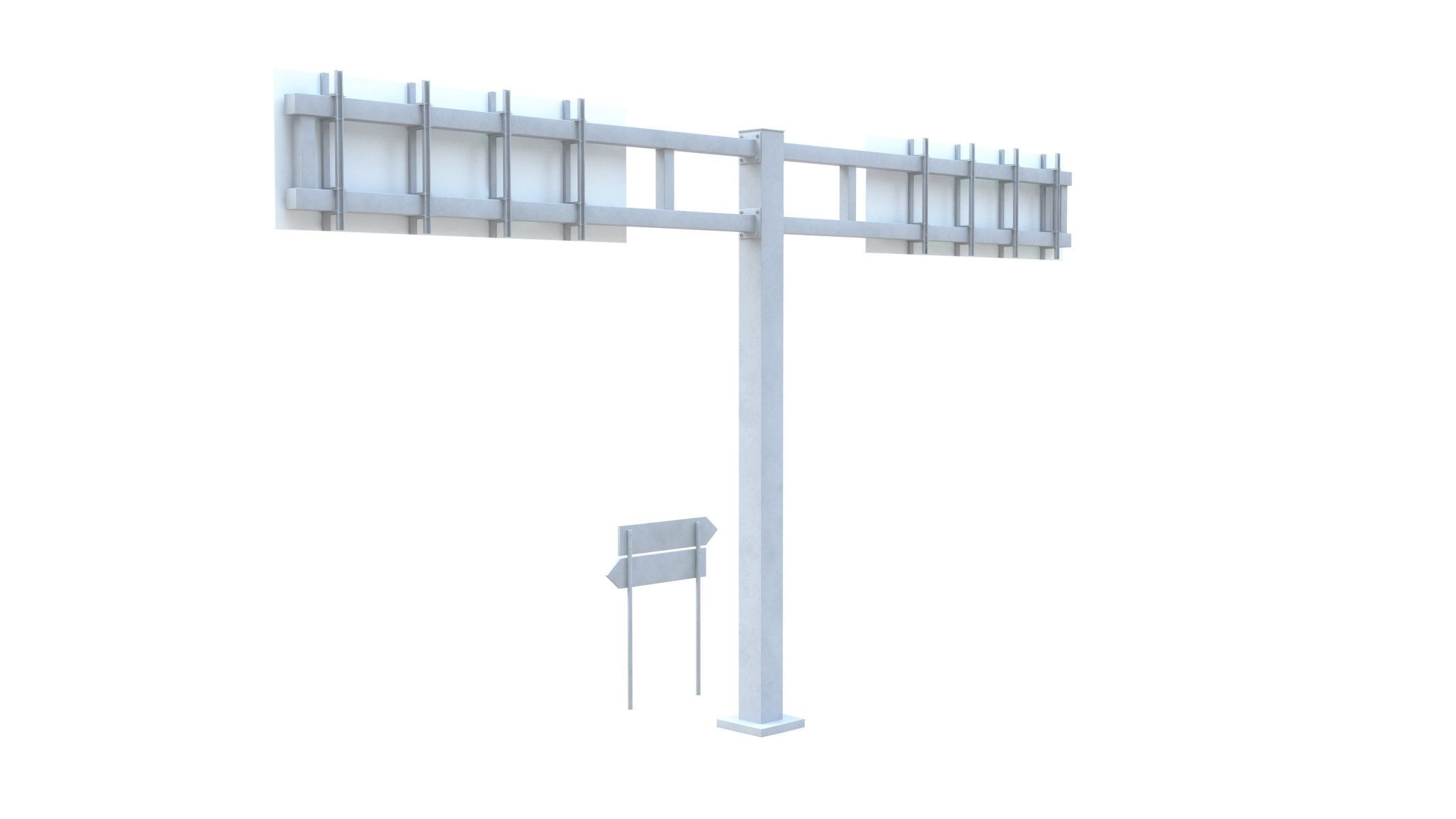 Highway Sign 03 Low-poly 3D model_5