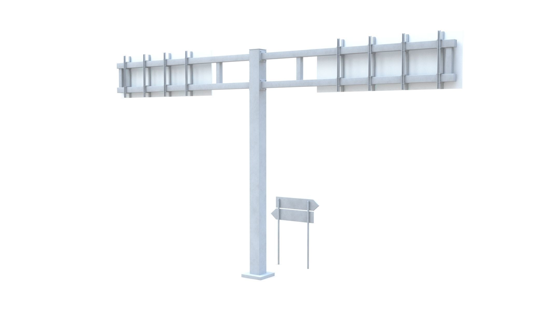 Highway Sign 03 Low-poly 3D model_7