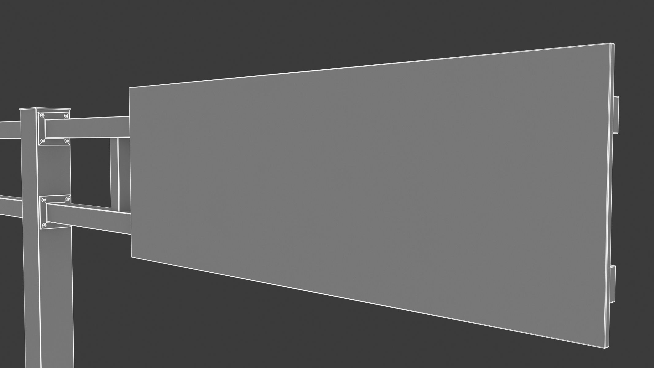 Highway Sign 03 Low-poly 3D model_33