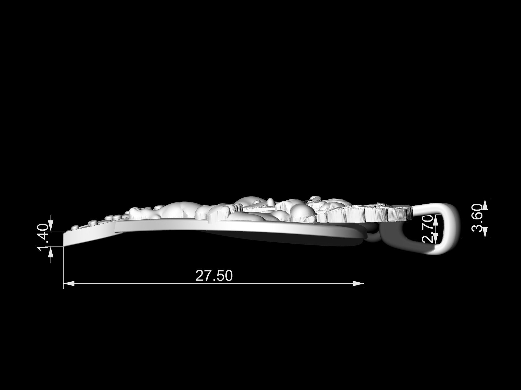 Cupid in heart pendant 3D print model_8