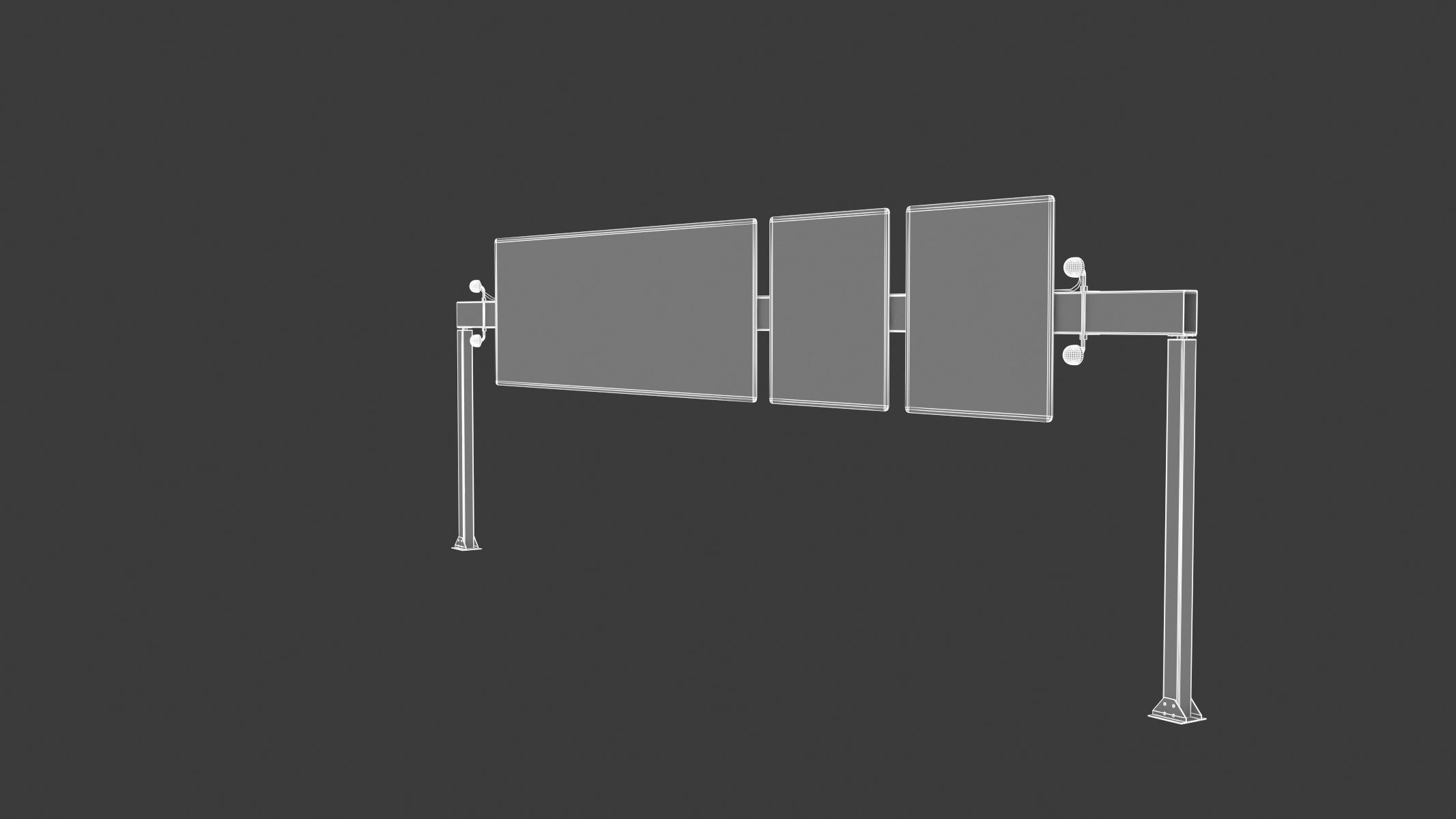 Highway Sign 05 Low-poly 3D model_22