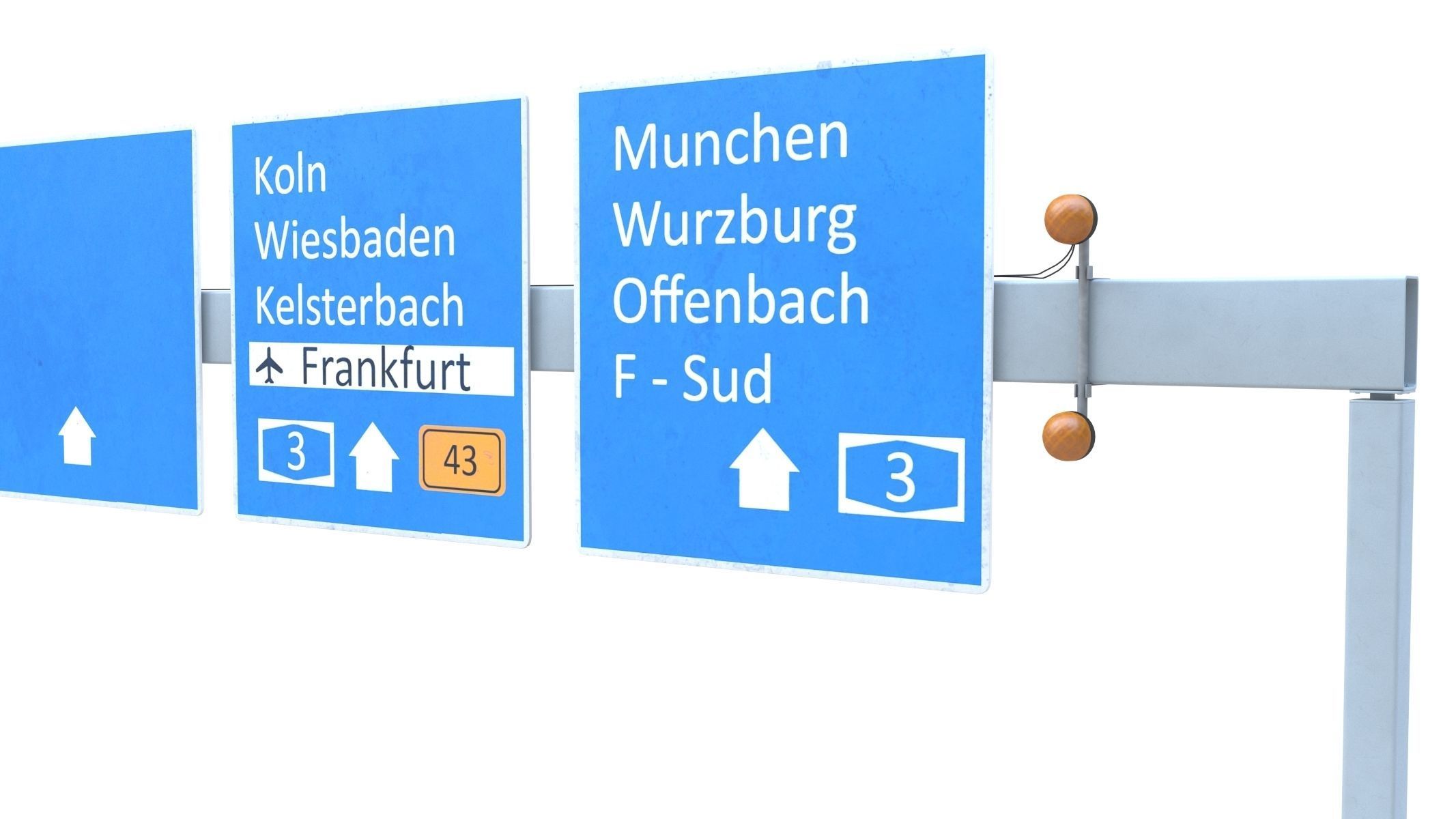 Highway Sign 05 Low-poly 3D model_12