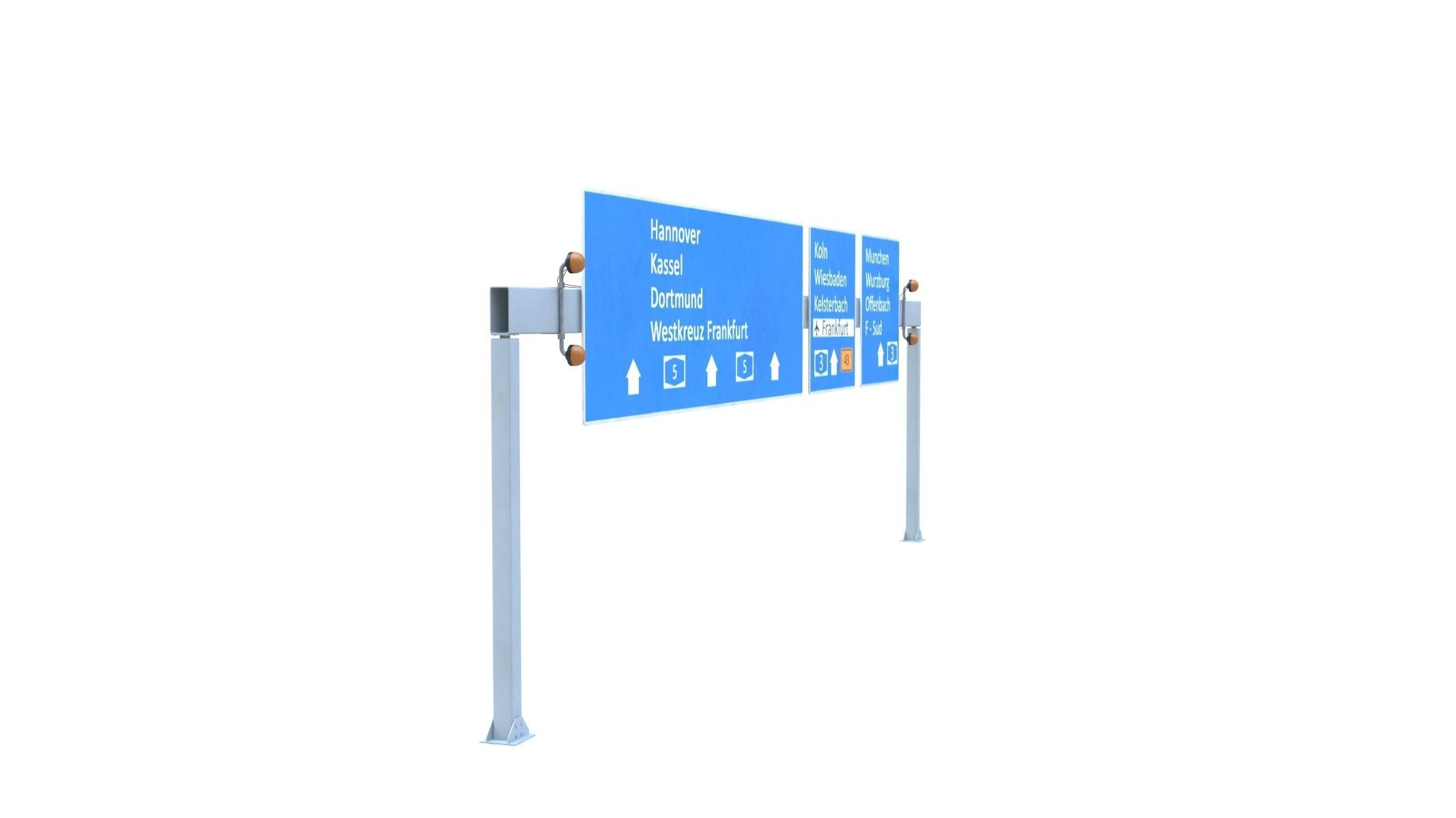 Highway Sign 05 Low-poly 3D model_9