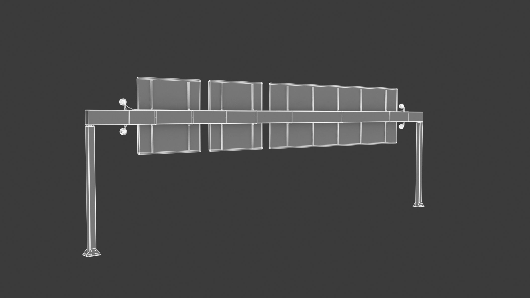 Highway Sign 05 Low-poly 3D model_26