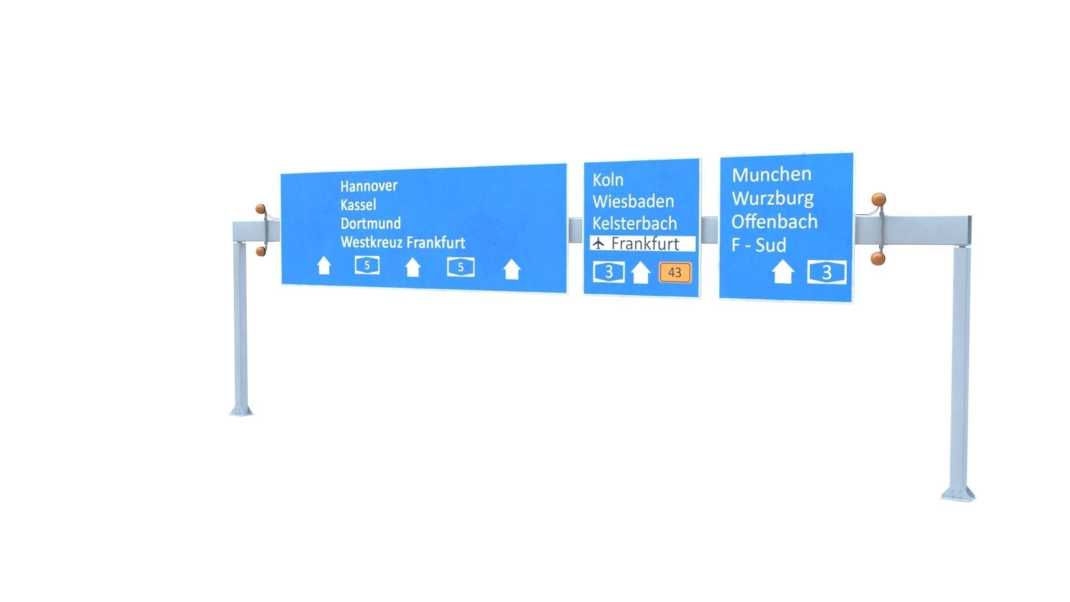 Highway Sign 05 Low-poly 3D model_1