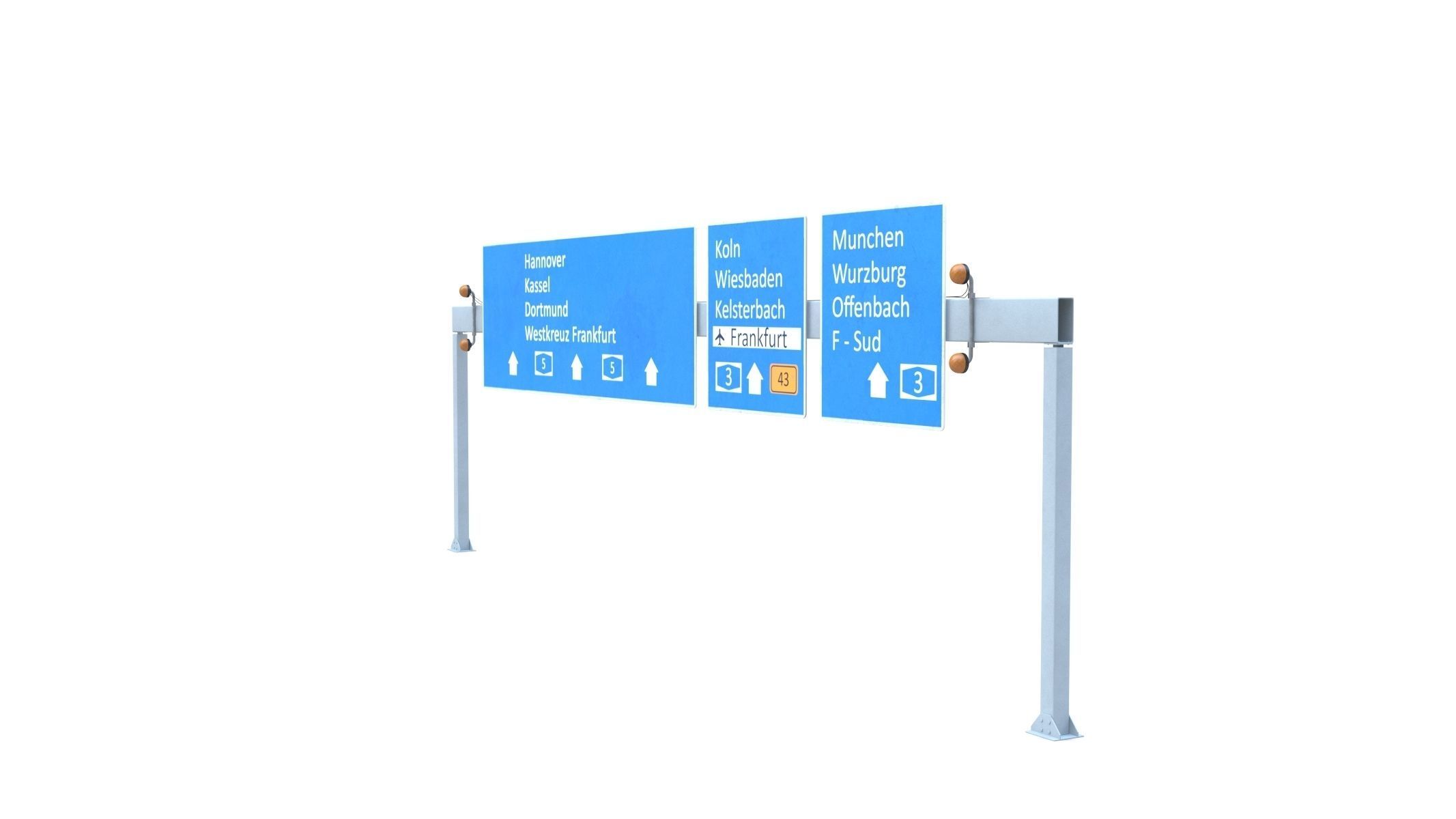 Highway Sign 05 Low-poly 3D model_2