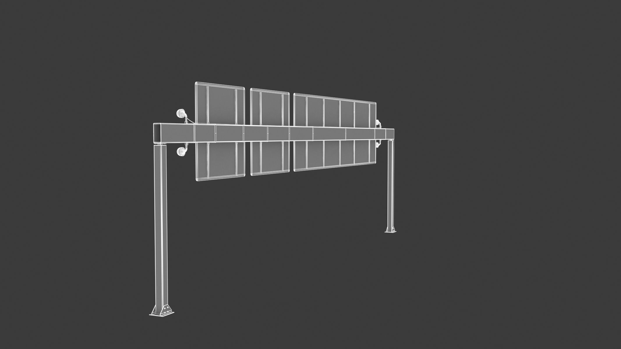 Highway Sign 05 Low-poly 3D model_25