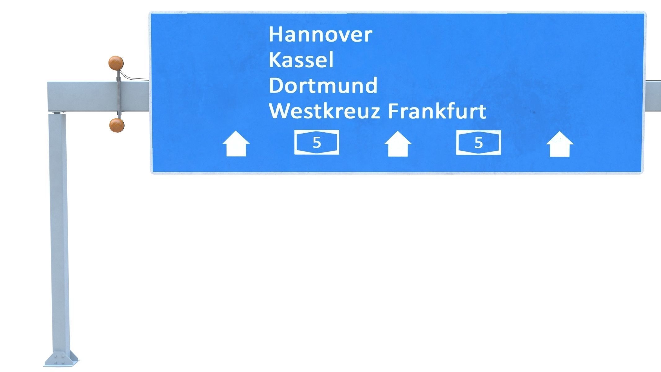 Highway Sign 05 Low-poly 3D model_10