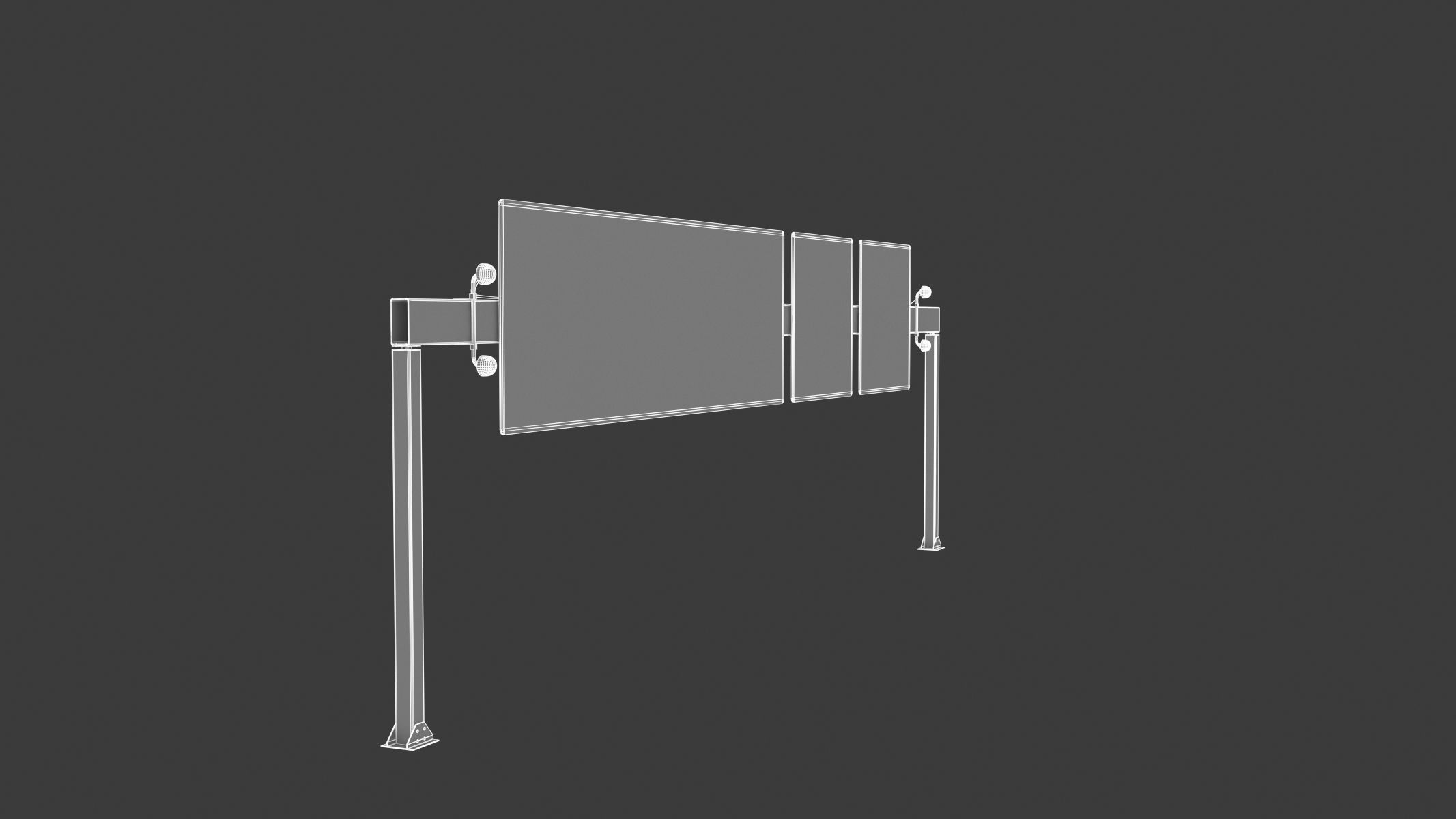 Highway Sign 05 Low-poly 3D model_29