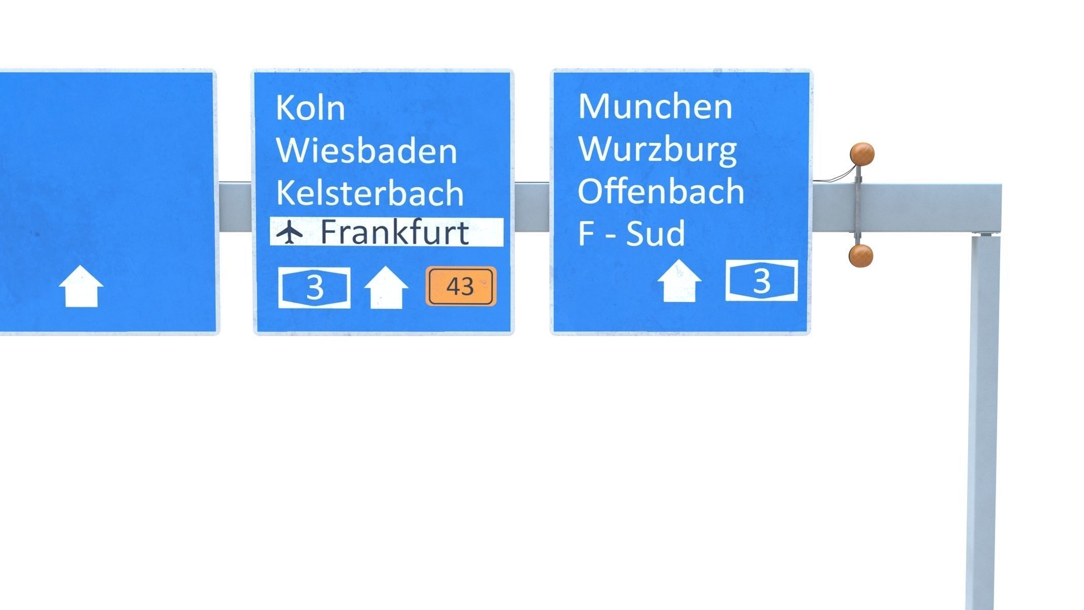 Highway Sign 05 Low-poly 3D model_11