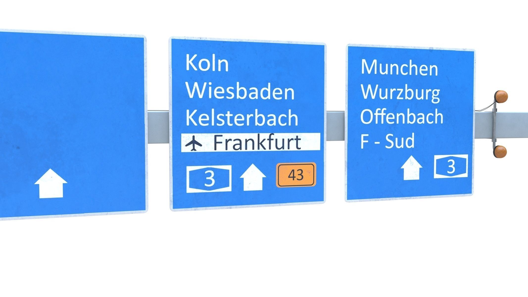 Highway Sign 05 Low-poly 3D model_19