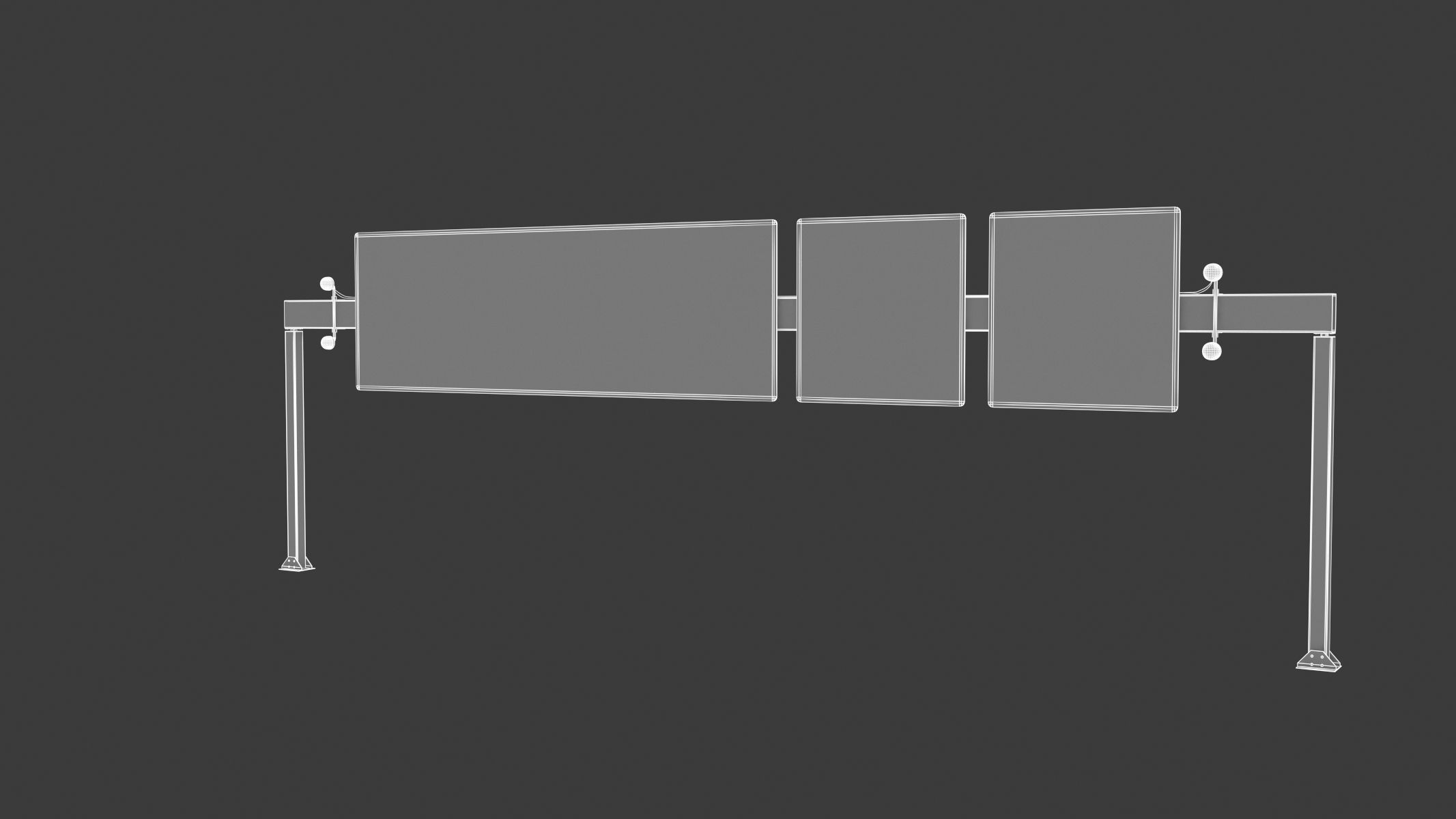 Highway Sign 05 Low-poly 3D model_21