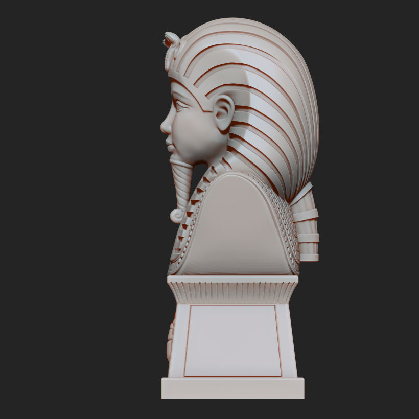 Tutankhamun Pharaoh King Egyptian Bust 3D Print 3D print model_2
