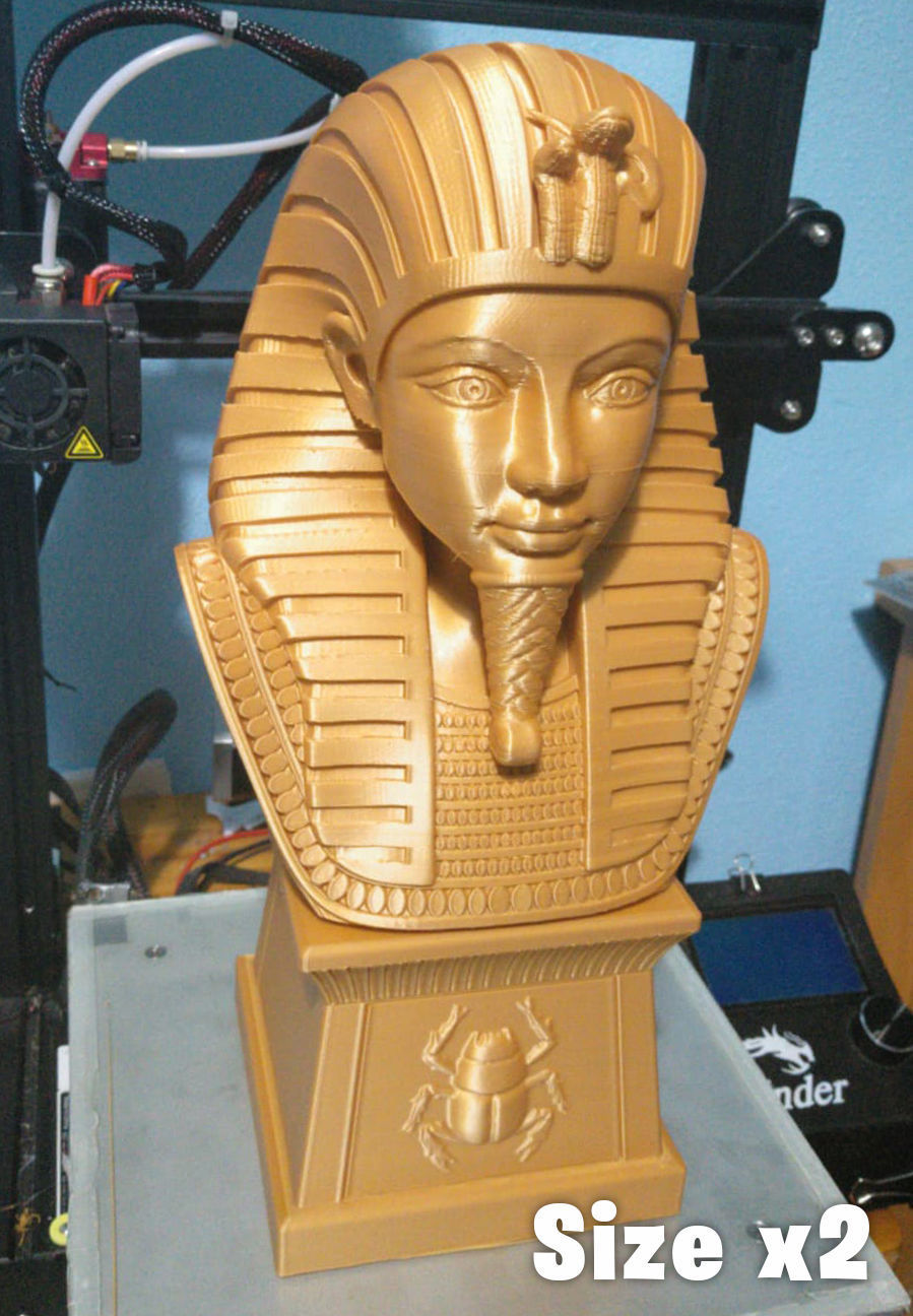 Tutankhamun Pharaoh King Egyptian Bust 3D Print 3D print model_5