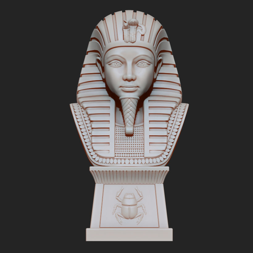 Tutankhamun Pharaoh King Egyptian Bust 3D Print 3D print model_1