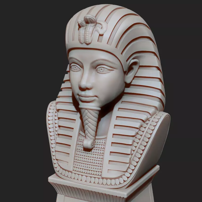 Tutankhamun Pharaoh King Egyptian Bust 3D Print 3D print model_0