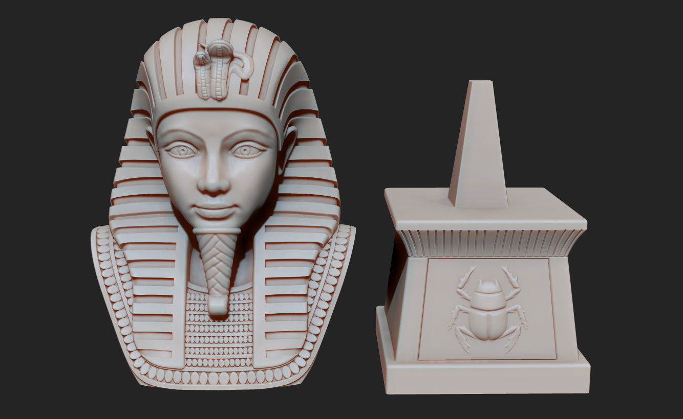 Tutankhamun Pharaoh King Egyptian Bust 3D Print 3D print model_4