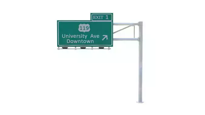 Highway Sign 06 Low-poly 3D model