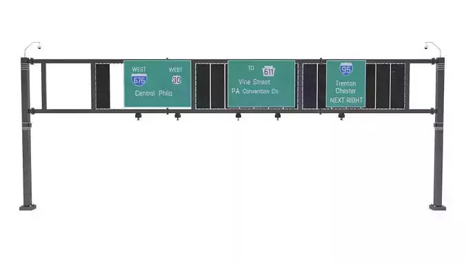 Highway Sign 10 Low-poly 3D model