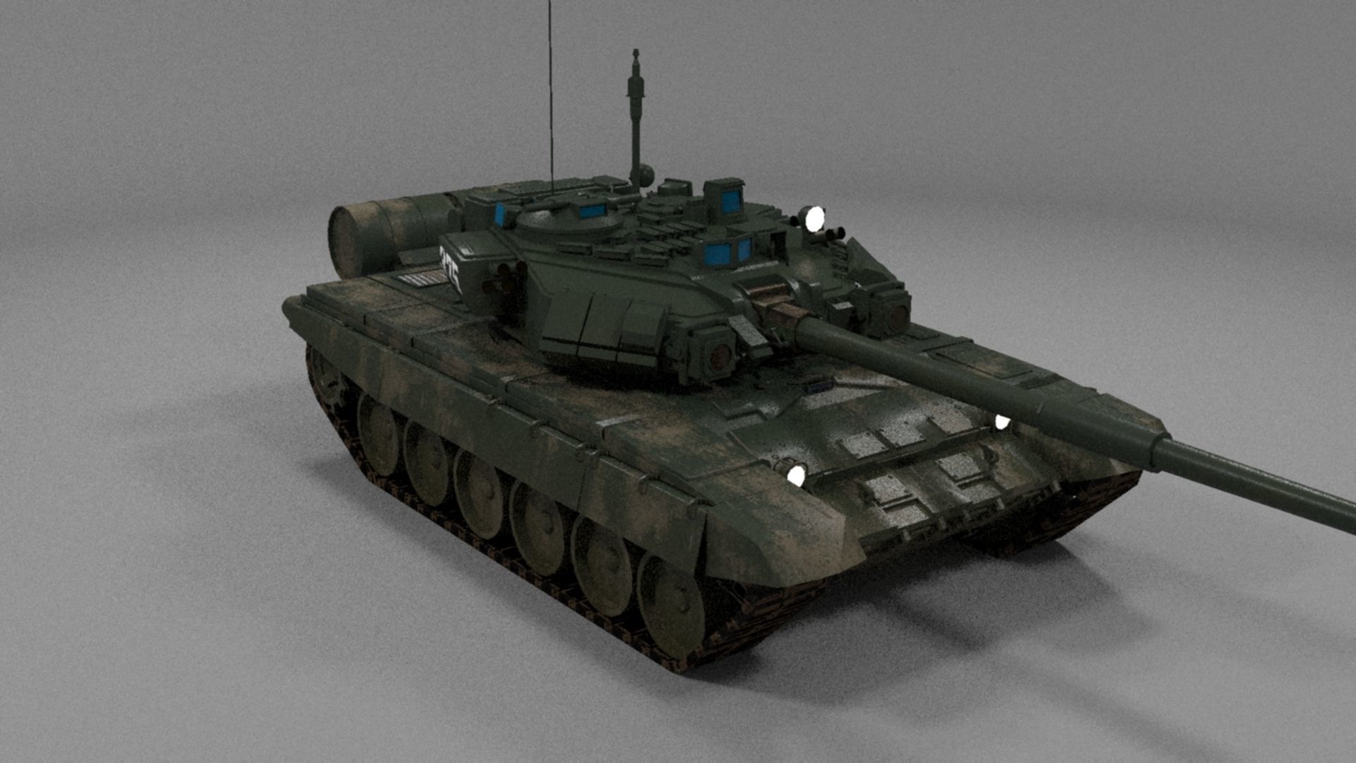 High-Quality Weathered T90A Main Battle Tank 3D Model Low-poly 3D model_20